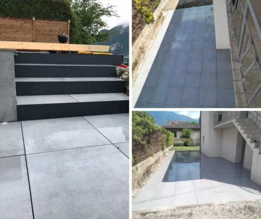 Terrasse carrelage extérieur à Albertville, Albertville, Parcs et Jardins