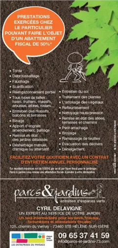 Profitez du crédit d'impot pour l'entretien de votre jardin, Albertville, Parcs et Jardins