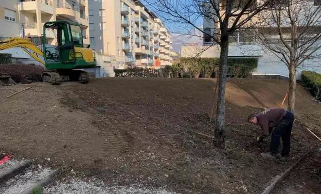 Aménagement d'un parc paysagé dans une copropriété à Chambéry, Albertville, Parcs et Jardins